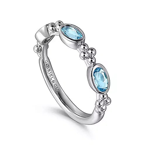 Gabriel & Co., 925 Sterling Silver Bujukan Blue Topaz Fashion Ladies Ring