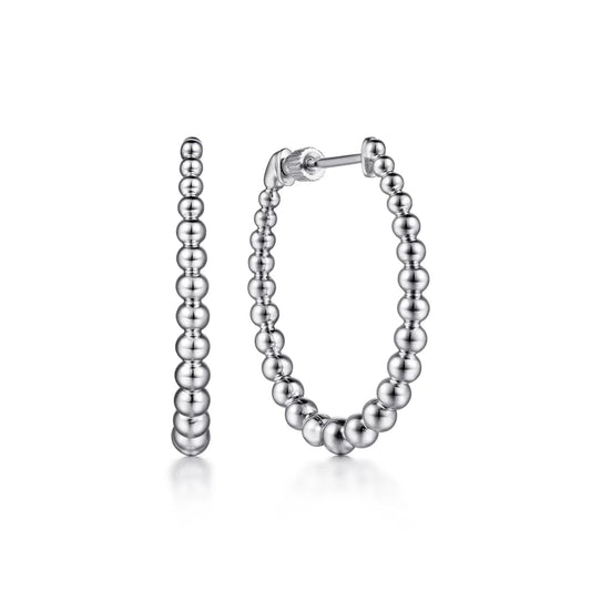 Gabriel & Co., 925 Sterling Silver Bujukan Graduated 30mm Classic Hoop Earrings
