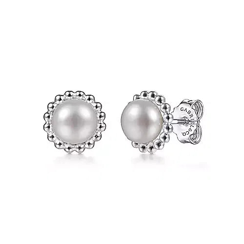 Gabriel & Co., 925 Sterling Silver Bujukan Pearl Stud Earrings