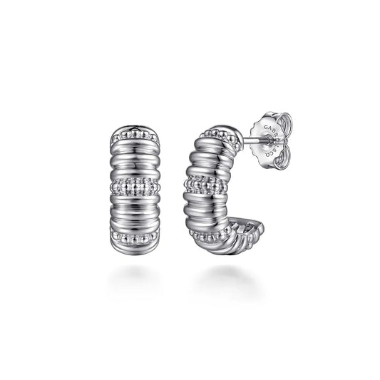 Gabriel & Co., 925 Sterling Silver Bujukan Shrimp J Hoop Earrings