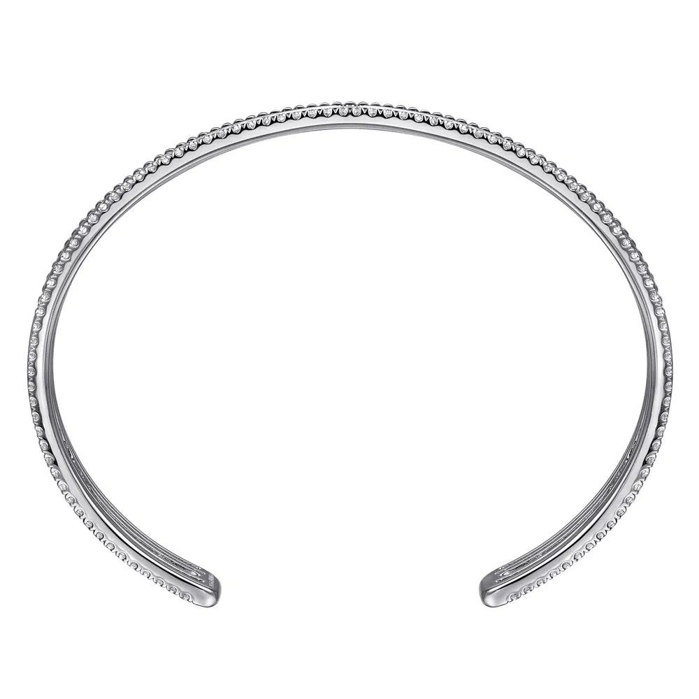 Gabriel & Co., 925 Sterling Silver Bujukan White Sapphire Multi Row Cuff