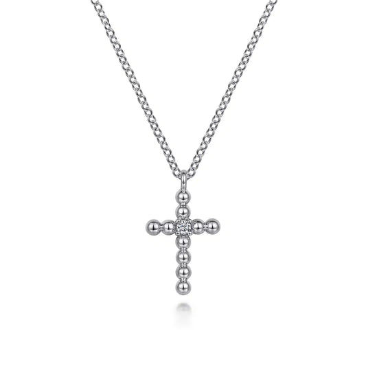 Gabriel & Co., 925 Sterling Silver Diamond Cross Pendant Necklace