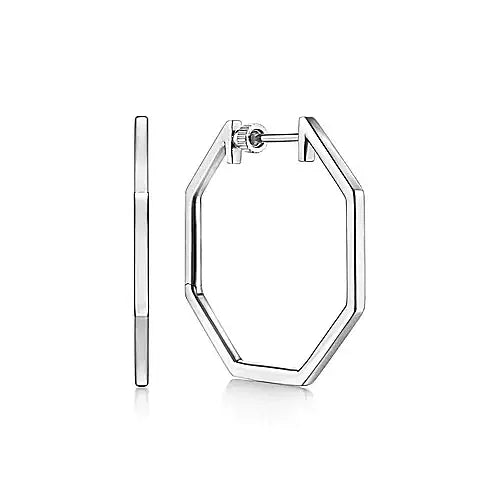 Gabriel & Co., 925 Sterling Silver Geometric Classic Hoop Earrings