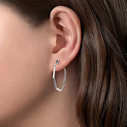 Gabriel & Co., 925 Sterling Silver Geometric Classic Hoop Earrings