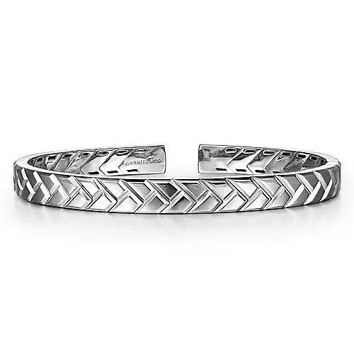 Gabriel & Co., 925 Sterling Silver Open Herringbone Cuff Bangle