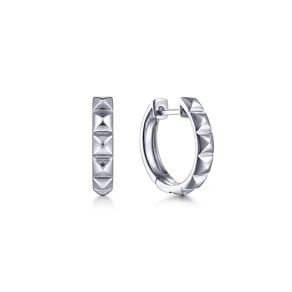 Gabriel & Co., 925 Sterling Silver Pyramid Huggie Earrings