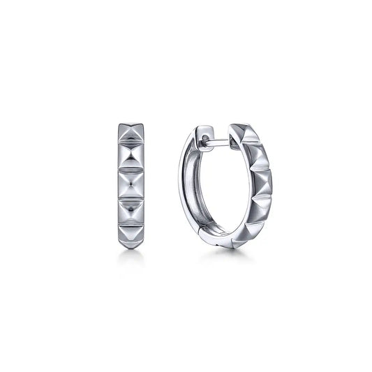 Gabriel & Co., 925 Sterling Silver Pyramid Huggie Earrings