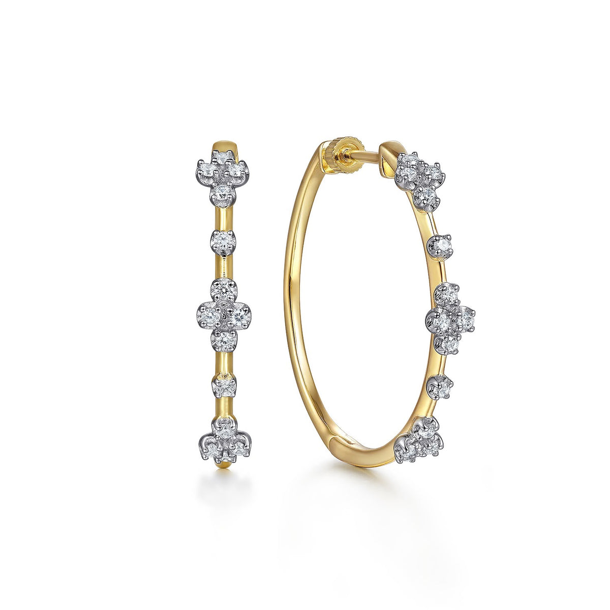 Gabriel & Co. 14K Yellow Gold Diamond Classic Hoop Earrings 30mm