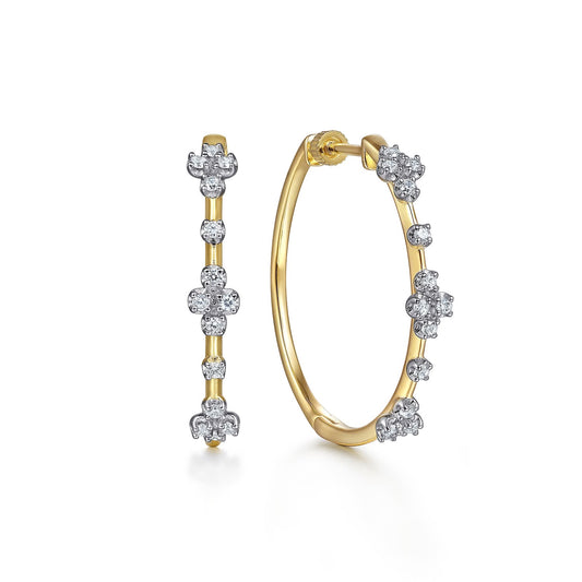 Gabriel & Co. 14K Yellow Gold Diamond Classic Hoop Earrings 30mm