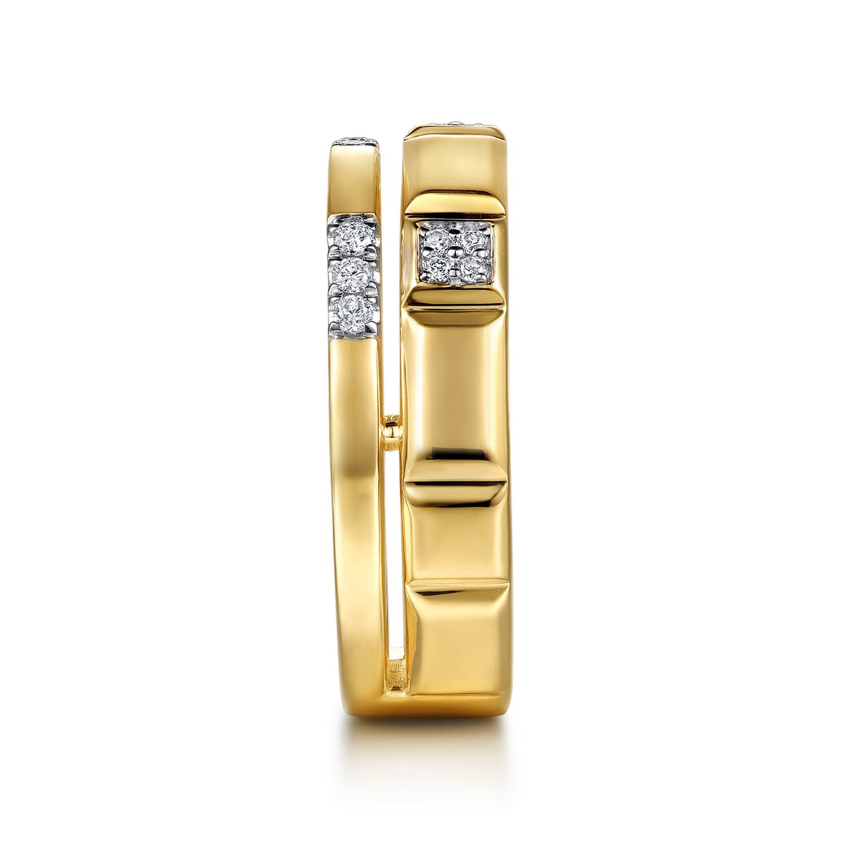 Gabriel & Co. Diamond and Half Cube Easy Stackable Ring in 14K Yellow Gold