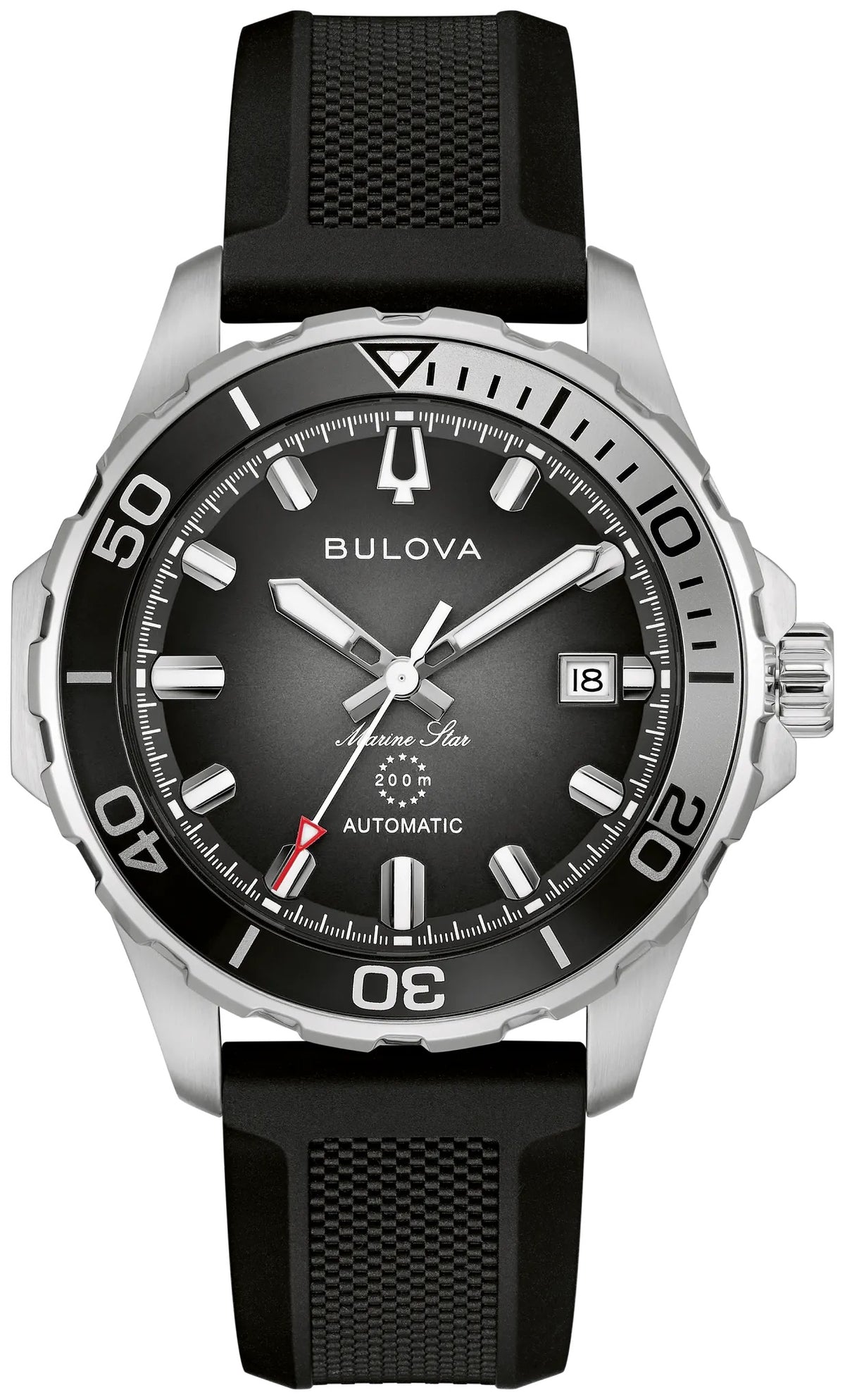 Bulova Black Dial Marine Star Watch