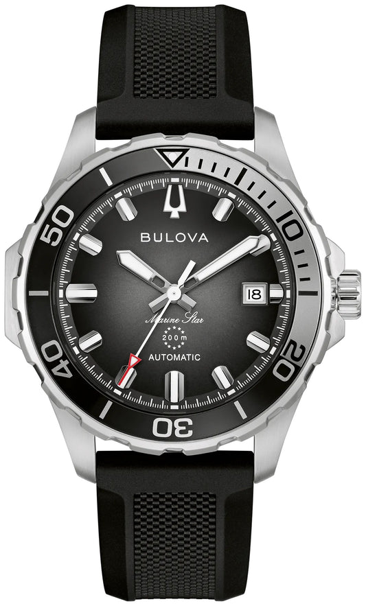 Bulova Black Dial Marine Star Watch
