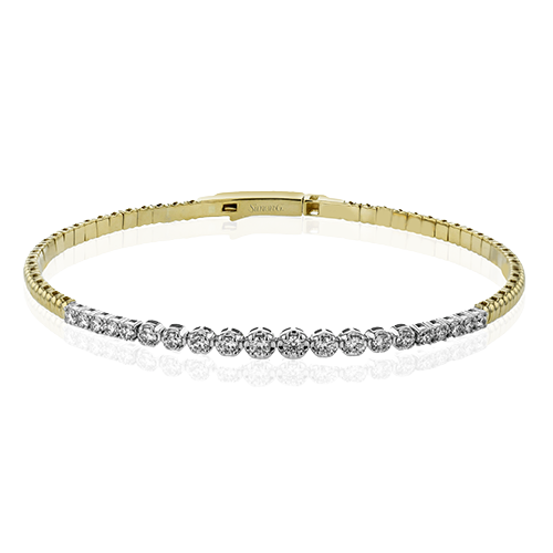Simon G., 18K Yellow and White Gold Diamond Bangle with Lock