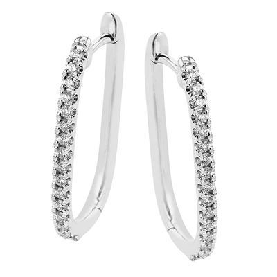 Simon G., 18K White Gold Diamond Hoop Earrings