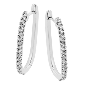 Simon G., 18K White Gold Diamond Hoop Earrings