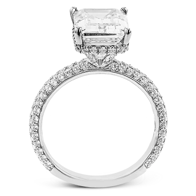 Simon G., Emerald-Cut Hidden Halo Engagement Ring in 18K Gold With Diamonds