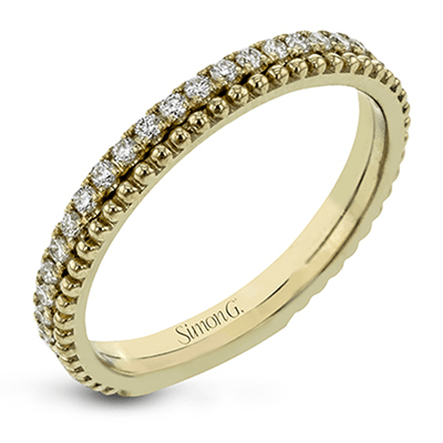 Simon G., 18K Diamond and Bead Row Band