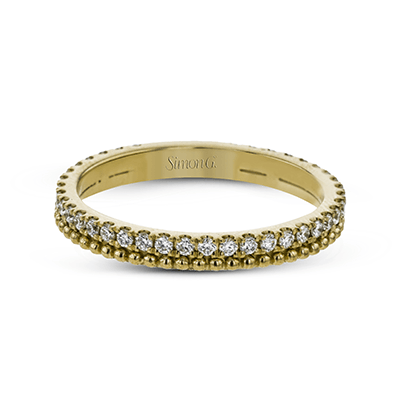 Simon G., 18K Diamond and Bead Row Band