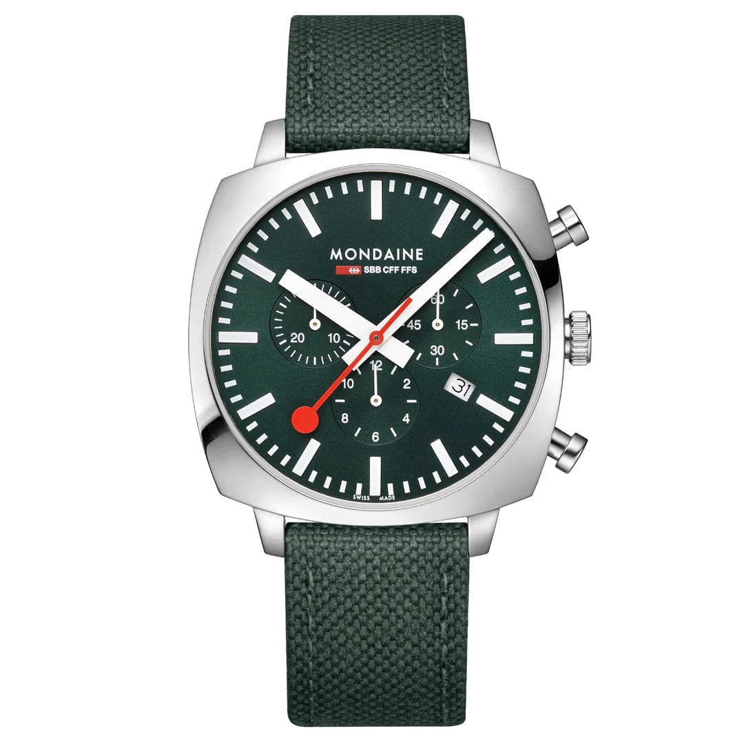 Mondaine CUSHION PARK GREEN, 41 MM