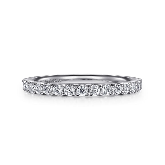 Gabriel & Co., Montreal - 14K White Gold Shared Prong Diamond Wedding Band - 0.5 ct