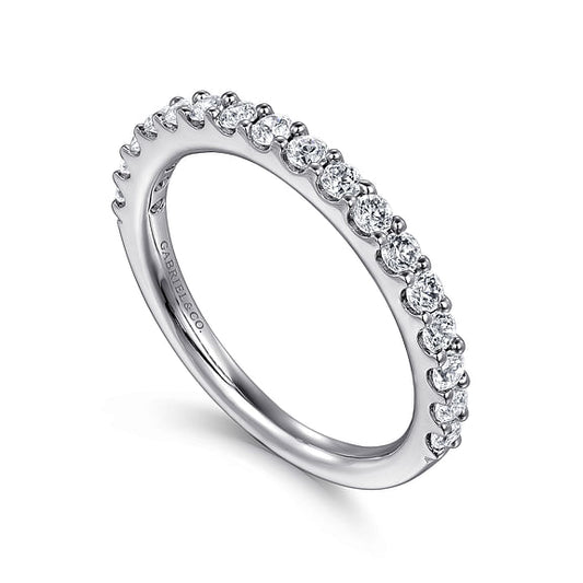 Gabriel & Co., Montreal - 14K White Gold Shared Prong Diamond Wedding Band - 0.5 ct