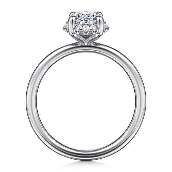 Gabriel & Co., 14K White Gold Oval Cut Semi-Mount Diamond Engagement Ring