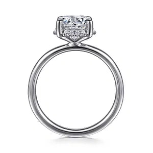 Gabriel & Co., 14K White Gold Round Cut Semi-Mount Diamond Engagement Ring