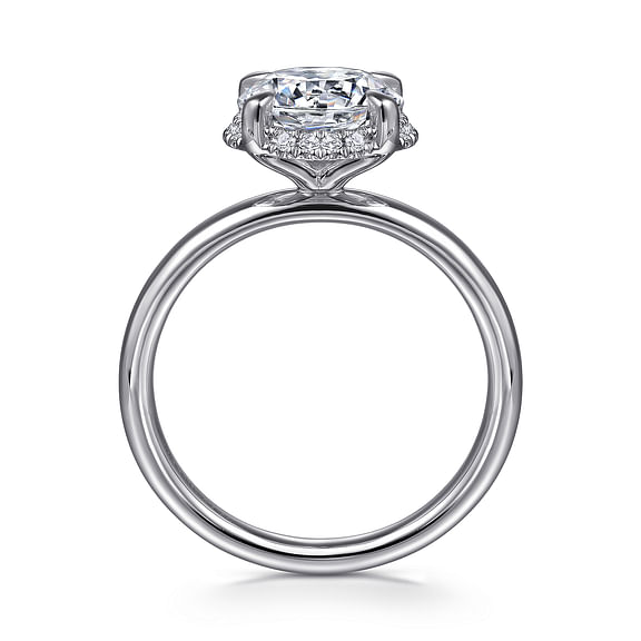 Gabriel & Co., 14K White Gold Round Cut Semi-Mount Diamond Engagement Ring