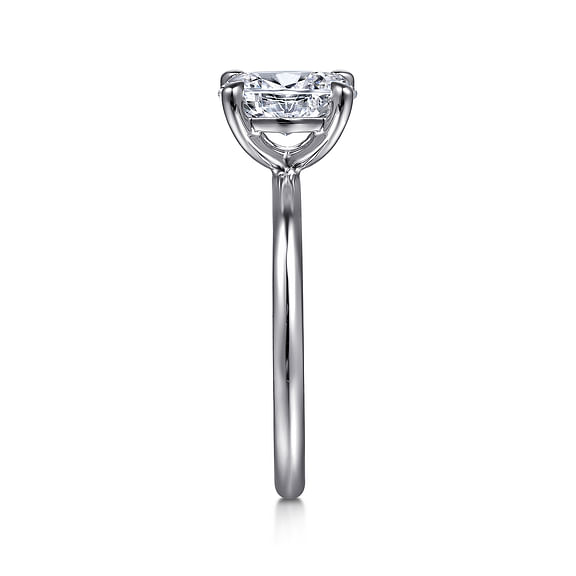 Gabriel & Co., 14K White Gold Oval Pain Shank Engagement Ring