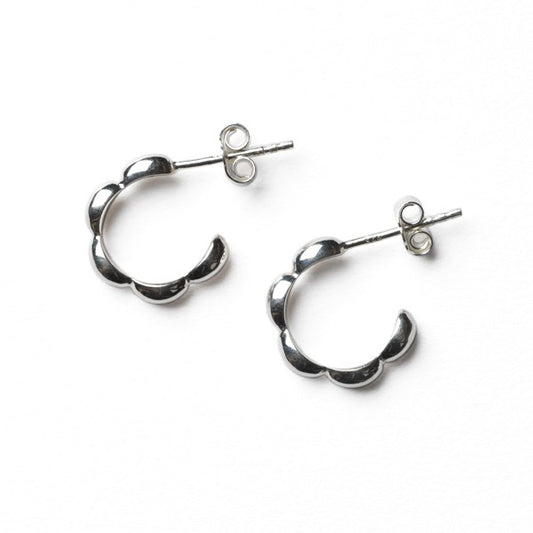 Southern Gates 925 Sterling Small Rice Bead Hoops
