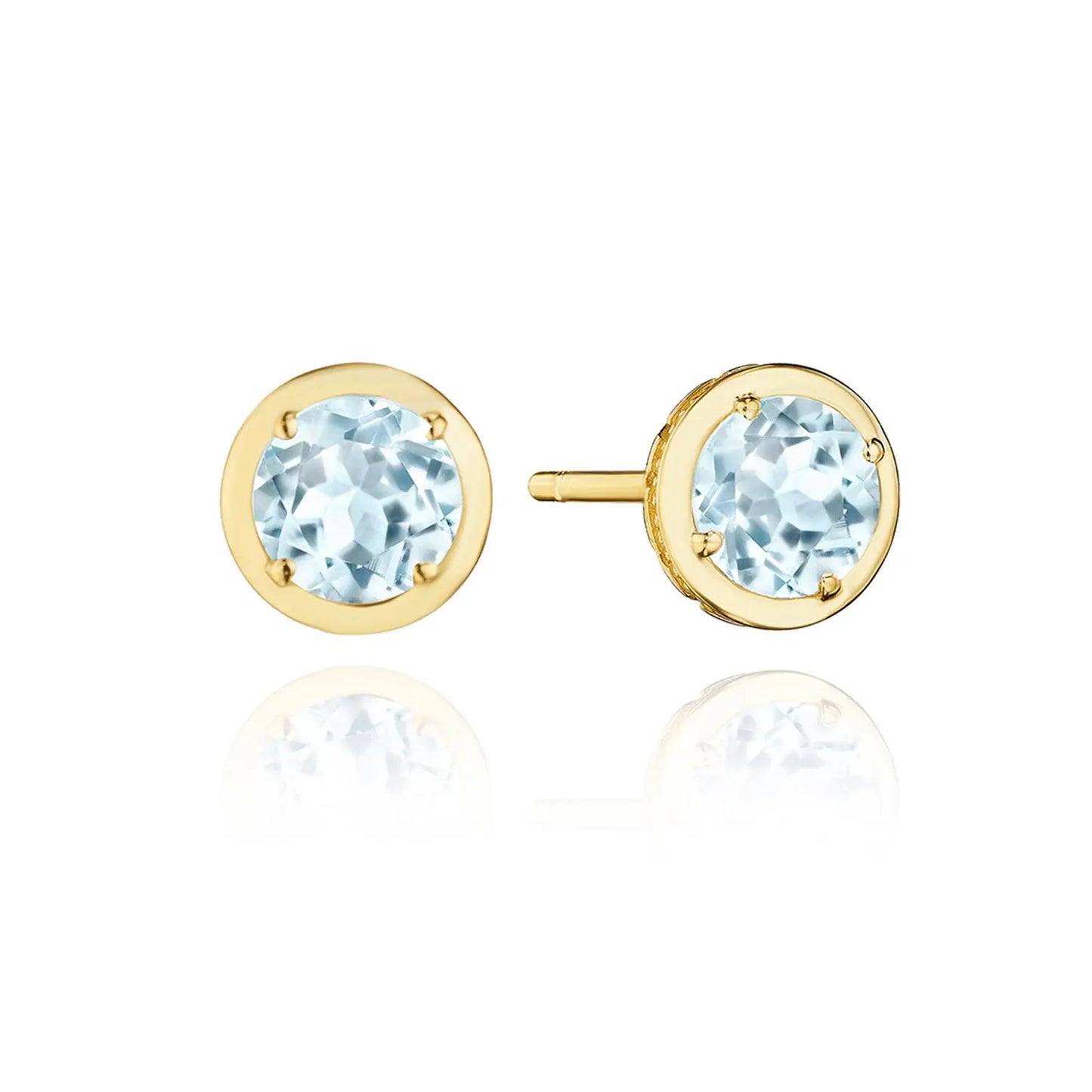 Tacori Round Sky Blue Topaz Stud Earring - 1.4ct