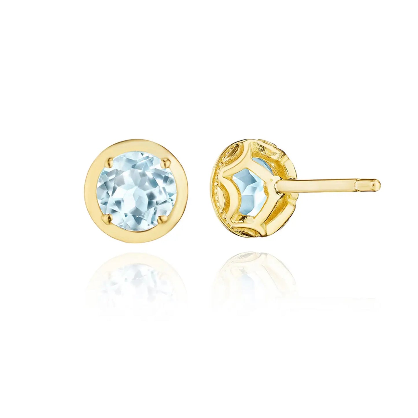 Tacori Round Sky Blue Topaz Stud Earring - 1.4ct