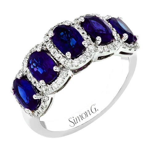 Simon G. 18k White Gold with Diamonds and Sapphires