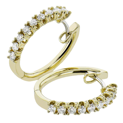 Simon G., 14K Yellow Gold Diamond Hoops