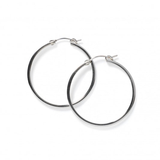 Southern Gates 925 Sterling Hoop Earring with Square Tubing (35mm)