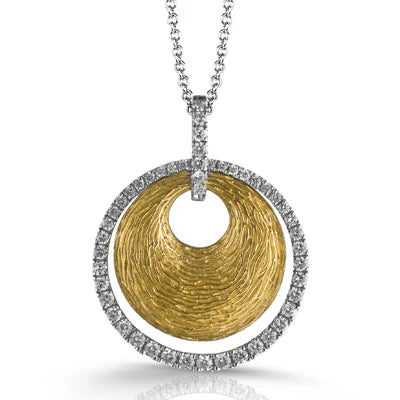 Simon G., Pendant Necklace in 18K Yellow Gold with Diamonds