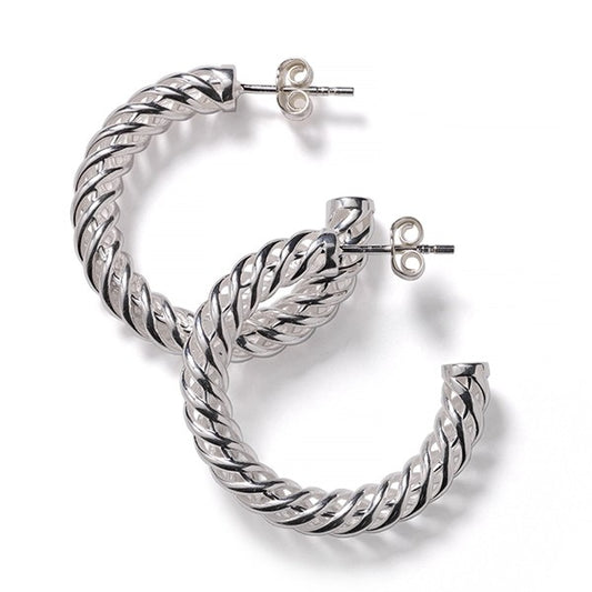 Southern Gates 925 Sterling Silver Spiral Basket Hoop Earrings