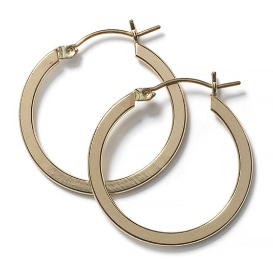 Southern Gated Gold Plated Flat Round Hoop Earrings (28mm)