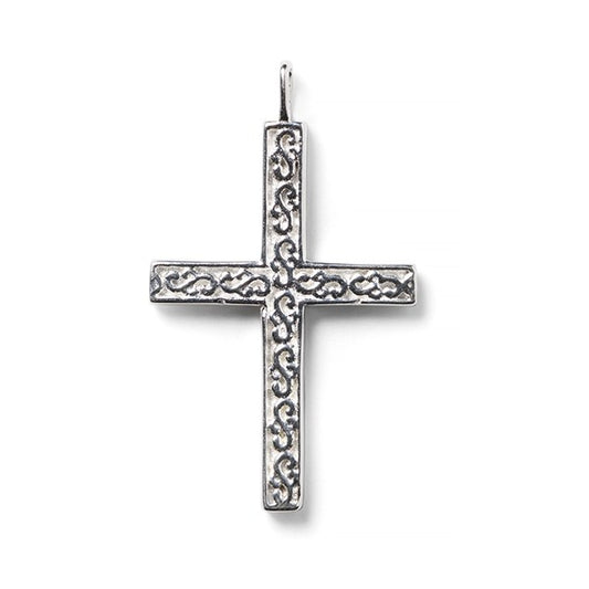 Southern Gates 925 Sterling Scrolling Vine Garden Cross Pendant
