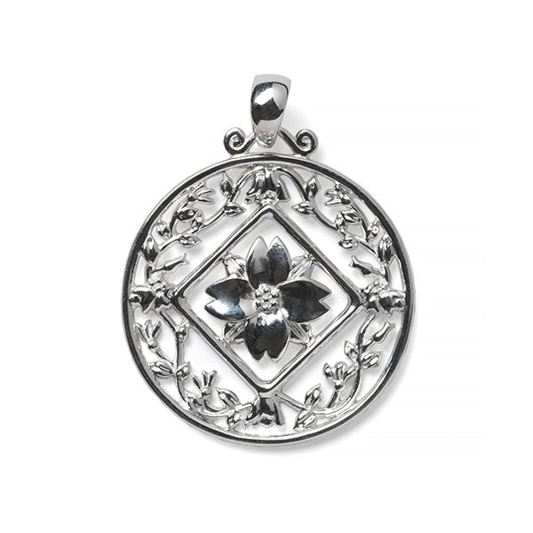Southern Gates 925 Sterling Diamond Cut Dogwood Pendant