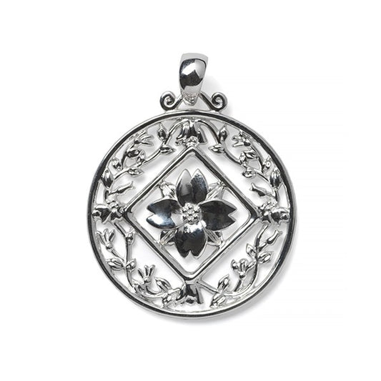 Southern Gates 925 Sterling Diamond Cut Dogwood Pendant