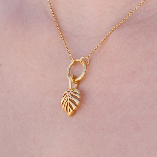 Southern Gates Gold Plated Monstera Leaf Charm