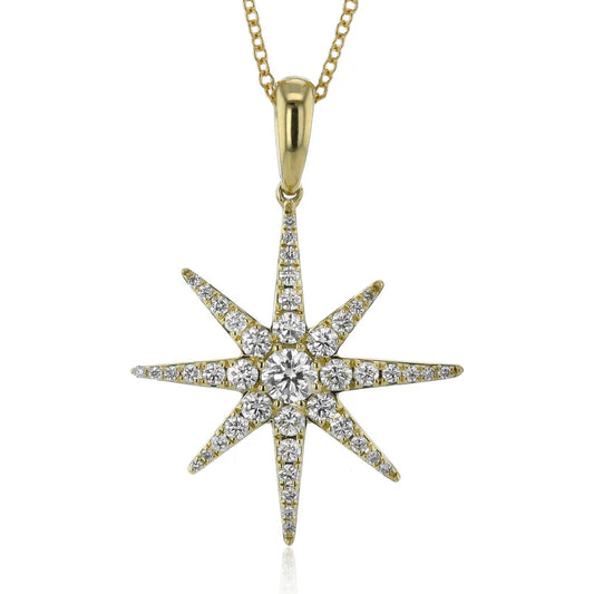 Simon G., 18K Yellow Gold Star Pendant Necklace with Diamonds