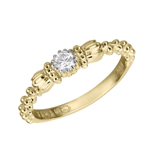 VAHAN 14K Yellow Gold and Diamond Stackable Ring