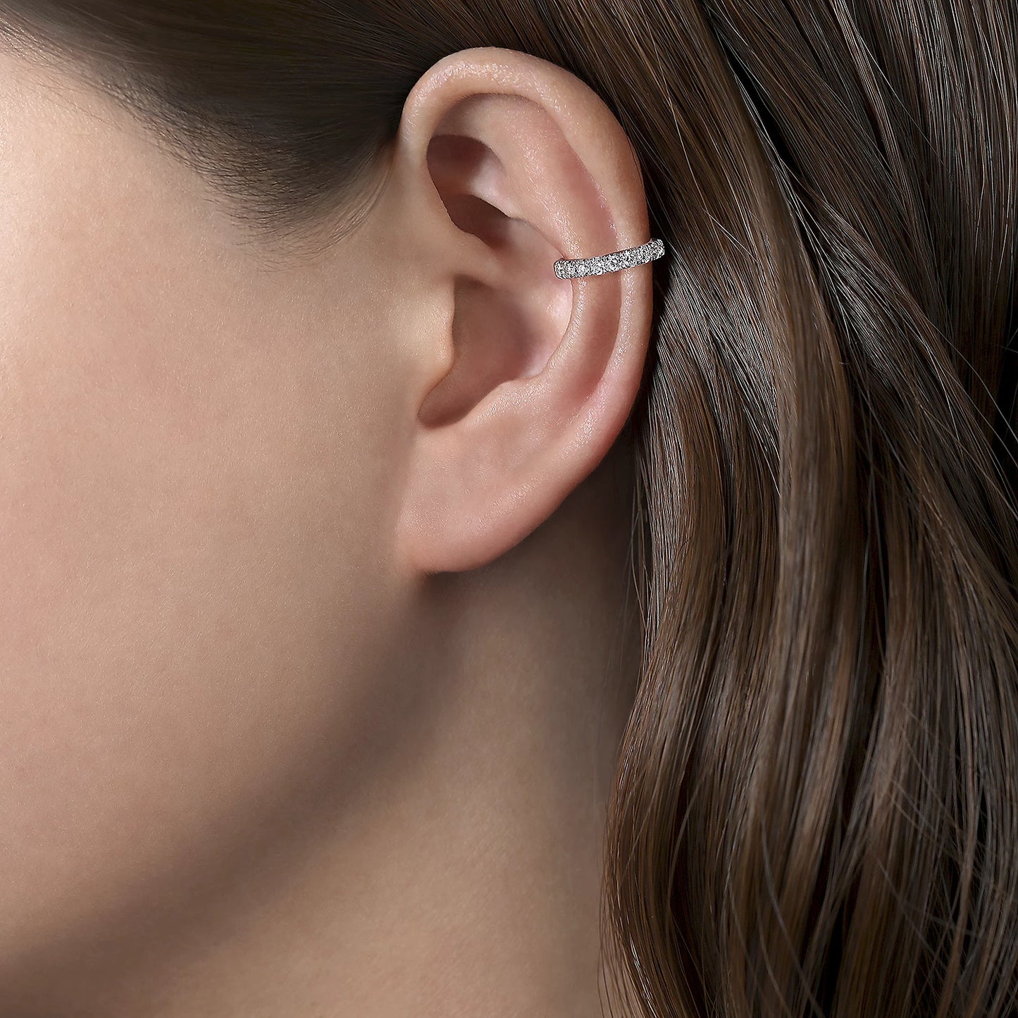 Gabriel & Co., 14K White Gold Diamond Cuff Earring
