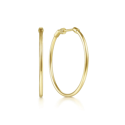 Gabriel & Co., 14K Yellow Gold 30mm Round Classic Hoop Earrings