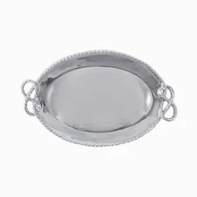 Mariposa Rope Knot Handled Oval Serving Tray