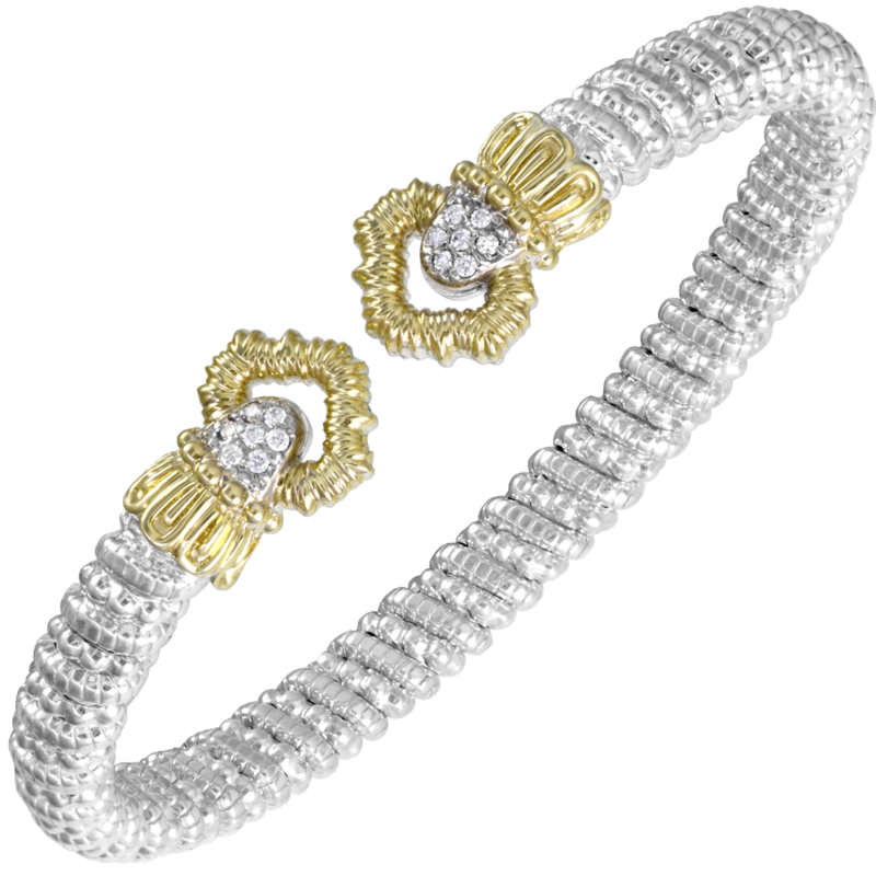 Vahan Sterling Silver and 14K Gold Open Bracelet 6MM