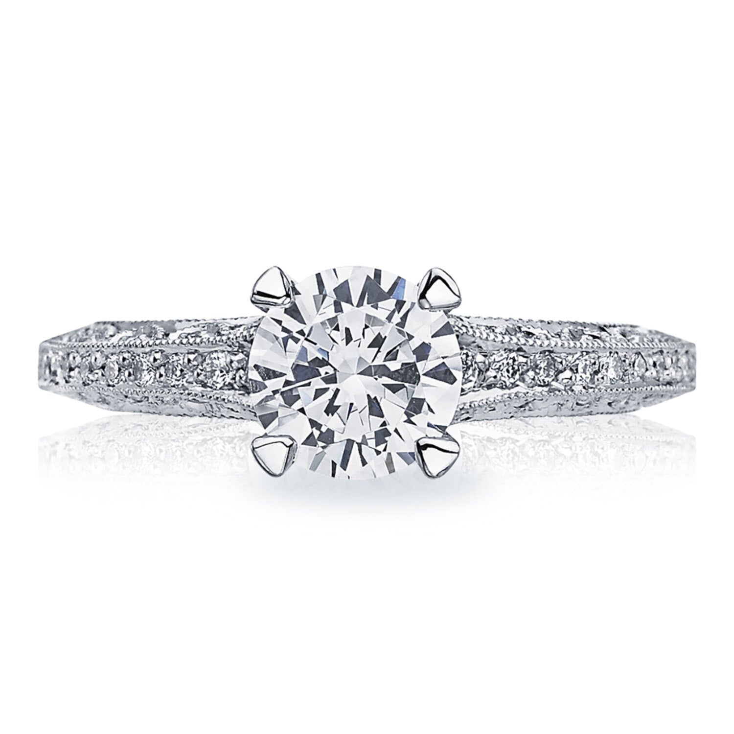 Tacori Classic Crescent 18KW Round Diamond Engagement Ring