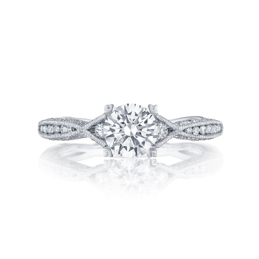 Tacori Classic Crescent 18KW Round Diamond Engagement Ring